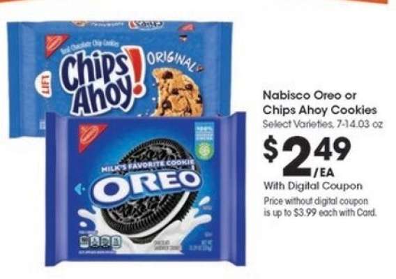 Nabisco Oreo or Chips Ahoy! Cookies*