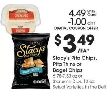 Stacy's Pita Chips, Pita Thins or Bagel Chips
