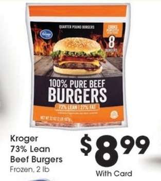 Kroger 73% Lean Beef Burgers