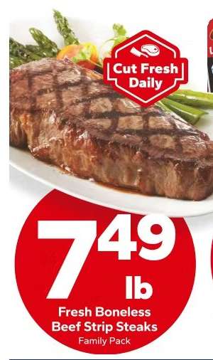 Fresh Boneless Beef Strip Steaks