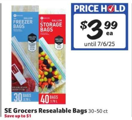 SE Grocers Resealable Bags