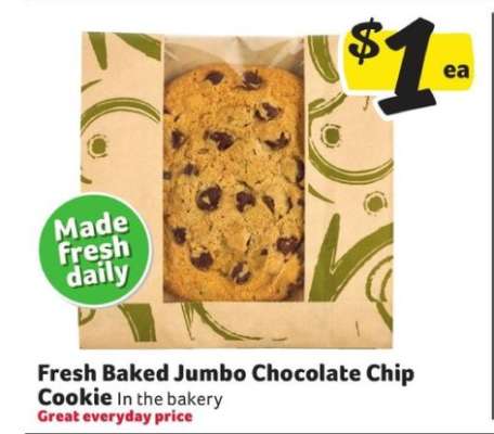 Fresh Baked Jumbo Chocolate Chip Cookie