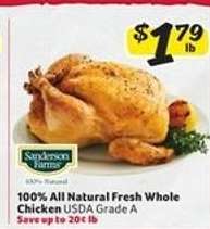 100% All Natural Fresh Whole Chicken