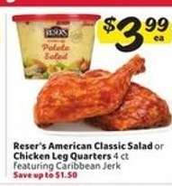 Reser's American Classic Salad or Chicken Leg Quarters