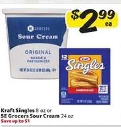 Kraft Singles or SE Grocers Sour Cream