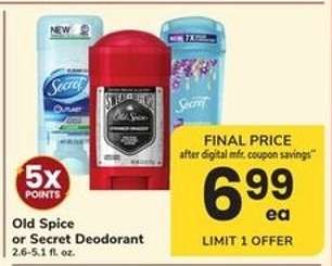 Old Spice or Secret Deodorant