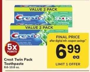 Crest Twin Pack Toothpaste