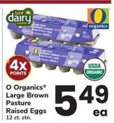 O Organics Large Brown Pasture Raised Eggs