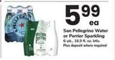 San Pellegrino Water or Perrier Sparkling