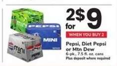 Pepsi, Diet Pepsi, Or Mtn Dew