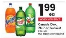 Canada Dry, 7UP or Sunkist