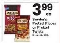 Snyder's Pretzel Pieces or Pretzel Twists