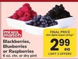 Blackberries, Blueberries or Raspberries