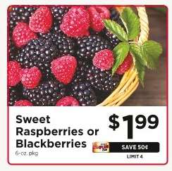 Sweet Raspberries or Blackberries