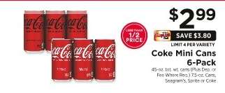 Coke Mini Cans 6-Pack