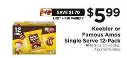 Keebler or Famous Amos Single Serve 12-Pack