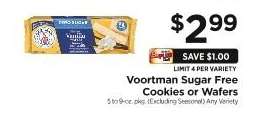 Voortman Sugar Free Cookies or Wafers