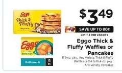 Eggo Thick & Fluffy Waffles or Pancakes