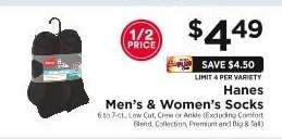 Hanes Men's & Women's Socks
