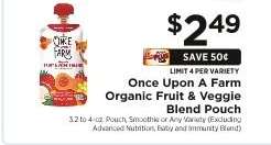 Once Upon a Farm Organic Fruit & Veggie Blend Pouch