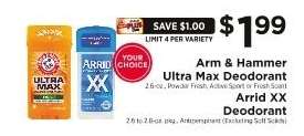 Arm & Hammer Ultra Max Deodorant / Arrid XX Deodorant