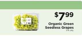 Organic Green Seedless Grapes