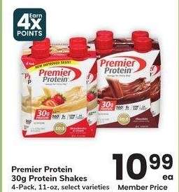 Premier Protein 30g Protein Shakes - 4 - Pack, 11 - oz, select varieties