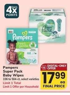Pampers Super Pack Baby Wipes - 336 to 504 - ct, select varieties