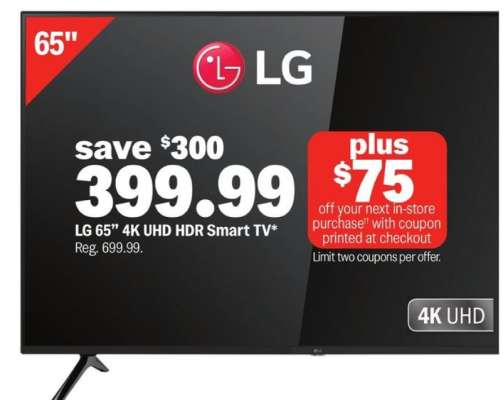 LG 65" 4K UHD HDR Smart TV*