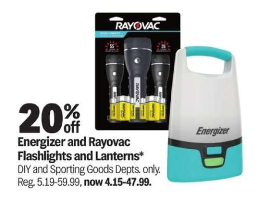 Energizer and Rayovac Flashlights and Lanterns