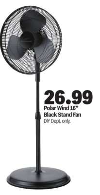 Polar Wind 16" Black Stand Fan