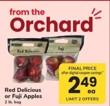 Red Delicious or Fuji Apples