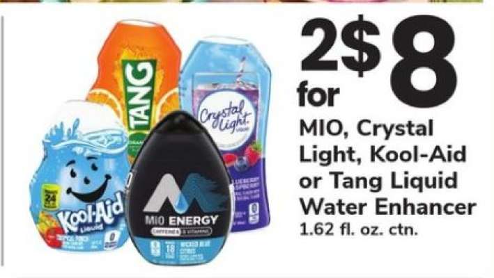 MiO, Crystal Light, Kool-Aid or Tang Liquid Water Enhancer