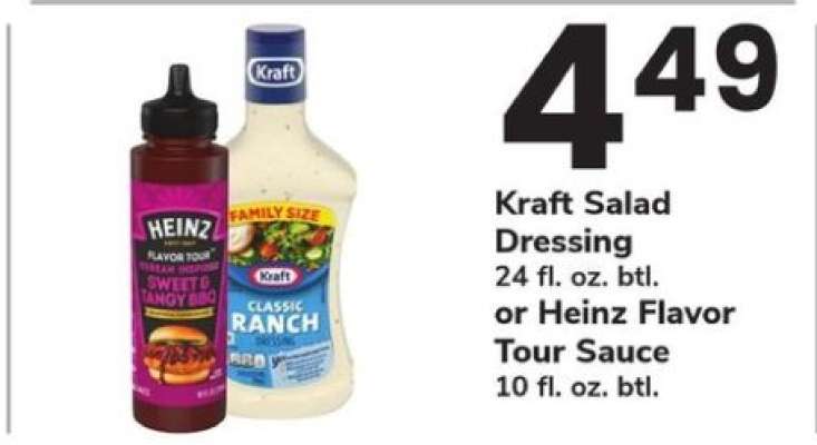 Kraft Salad Dressing or Heinz Flavor Tour Sauce