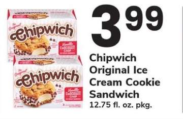 Chipwich Original Ice Cream Cookie Sandwich