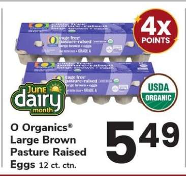 O Organics Large Brown Pasture Raised Eggs