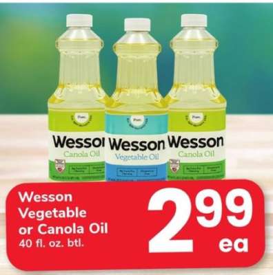 Wesson Vegetable or Canola Oil