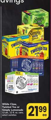 White Claw, Twisted Tea or Simply Lemonade