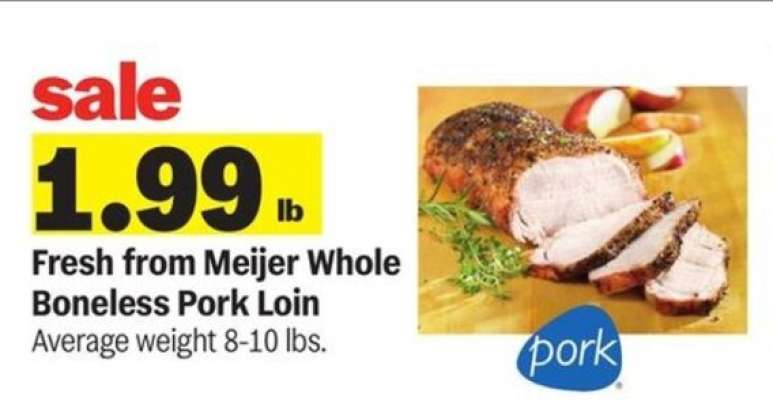 Fresh from Meijer Whole Boneless Pork Loin
