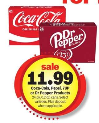 Coca-Cola, Pepsi, 7UP or Dr Pepper Products*