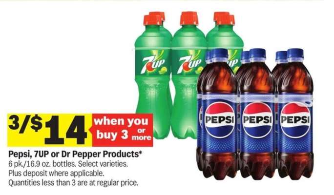 Pepsi, 7UP or Dr Pepper Products*