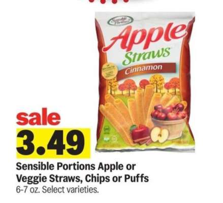 Sensible Portions Apple or Veggie Straws, Chips or Puffs