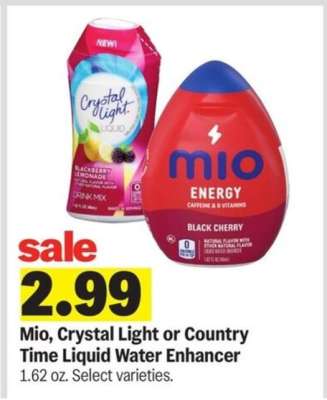 MiO, Crystal Light or Country Time Liquid Water Enhancer*