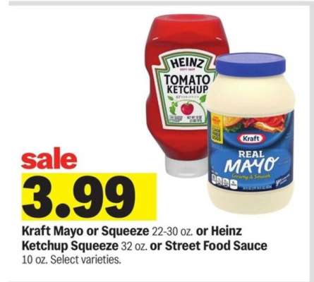 Kraft Mayo or Squeeze, Heinz Ketchup Squeeze, Street Food Sauce