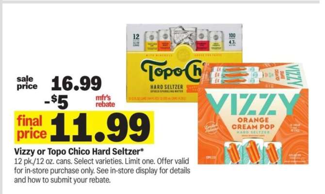 Vizzy or Topo Chico hard seltzer