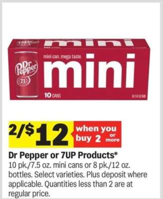 Dr Pepper or 7UP Products
