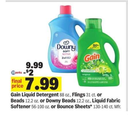 Gain Liquid Detergent or Downy Products
