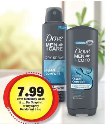 Dove Men Body Wash or Dry Spray Deodorant