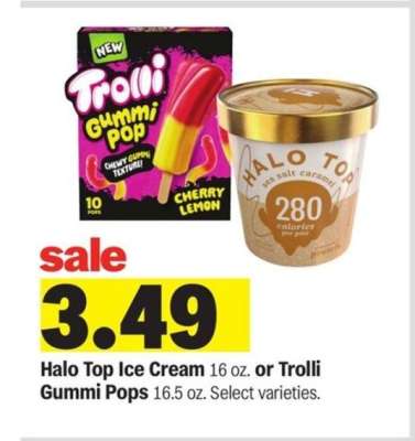 Halo Top Ice Cream or Trolli Gummi Pops