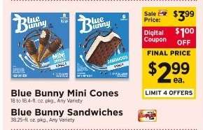 Blue Bunny Mini Cones / Blue Bunny Sandwiches